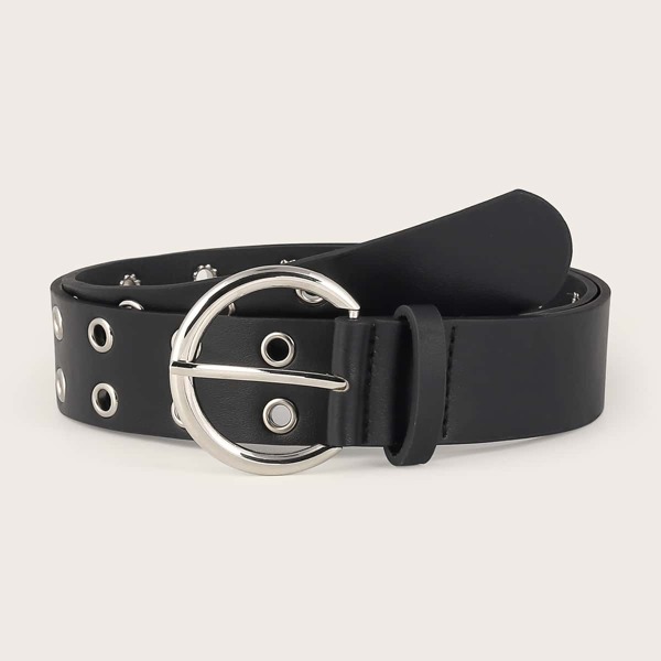 

135CM Plus Metal Buckle Belt, Black