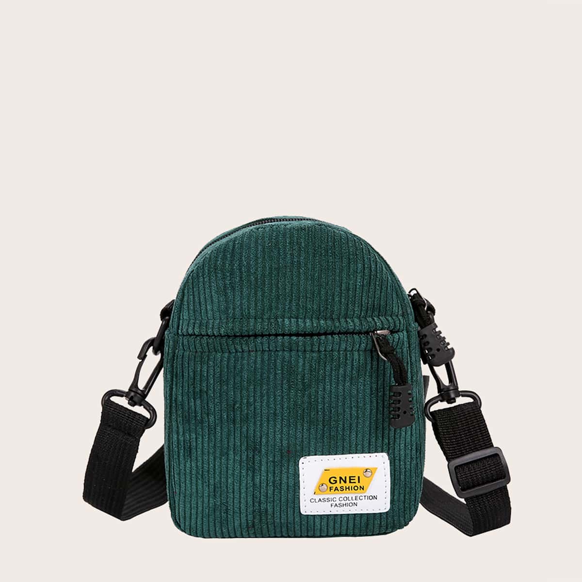 

Patch Corduroy Crossbody Bag, Dark green
