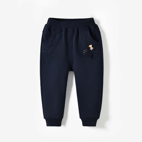 

Toddler Girls Bow Detail Sweatpants, Navy blue