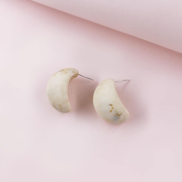

Cuff Hoop Earrings, Beige