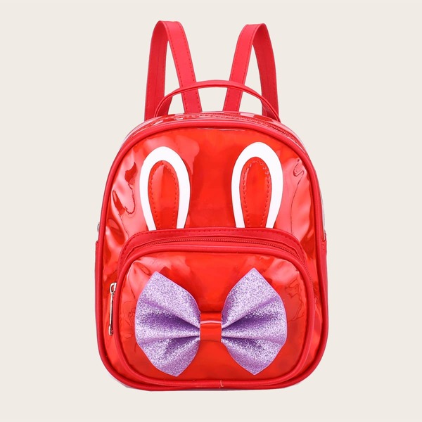 

Girls Glitter Bow Decor Backpack, Red