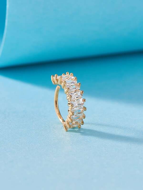 Copper Rhinestone Decor Nose Ring For Women And Men, Punk Piercing, A Fashionable Body Jewelry Gift For Any Occasion