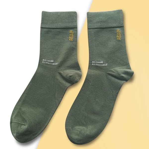 

Men Letter Graphic Socks, Dark green