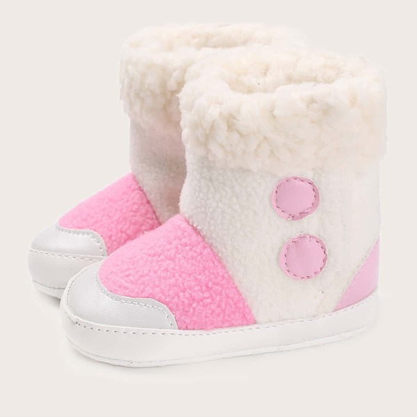 

Baby Boy Color Block Warm Boots, Pink