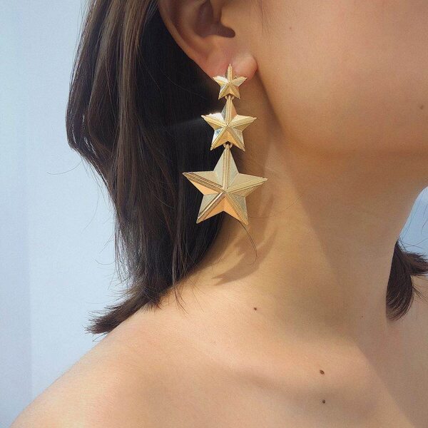 

Star Drop Earrings, Gold