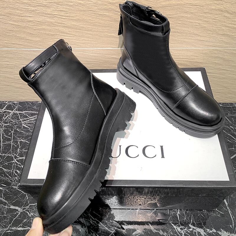 

Buckle Decor Zip Back Ankle Boots, Black