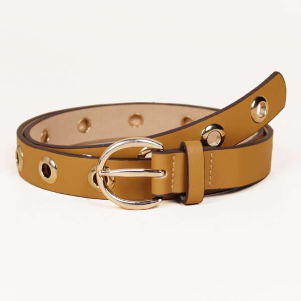 

Kids Eyelet Decor Belt, Brown