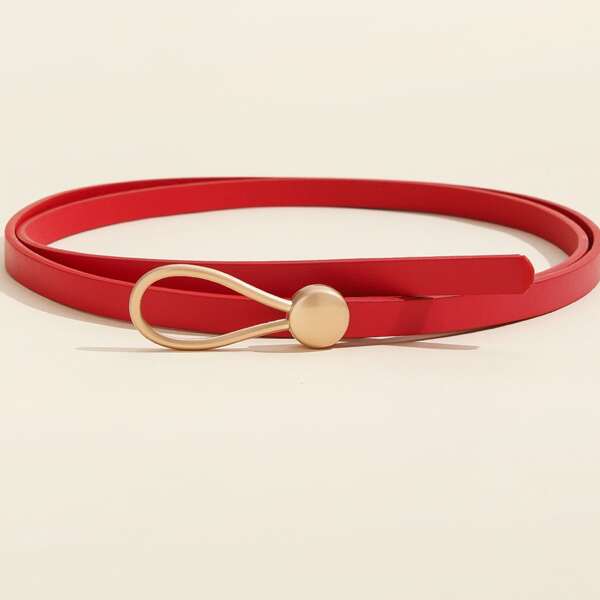 

Minimalist Skinny Belt, Red