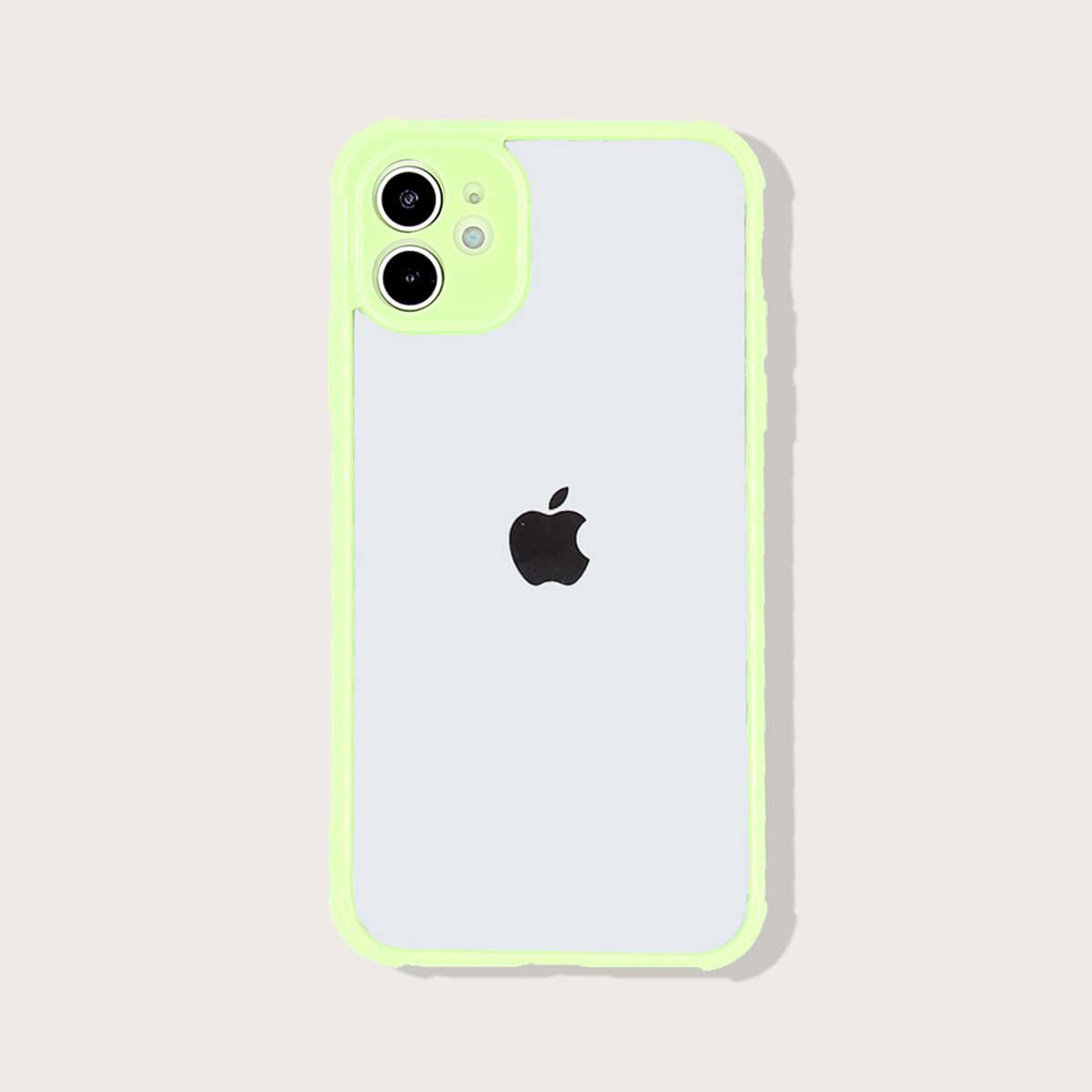 

Contrast Frame Clear iPhone Case, Green