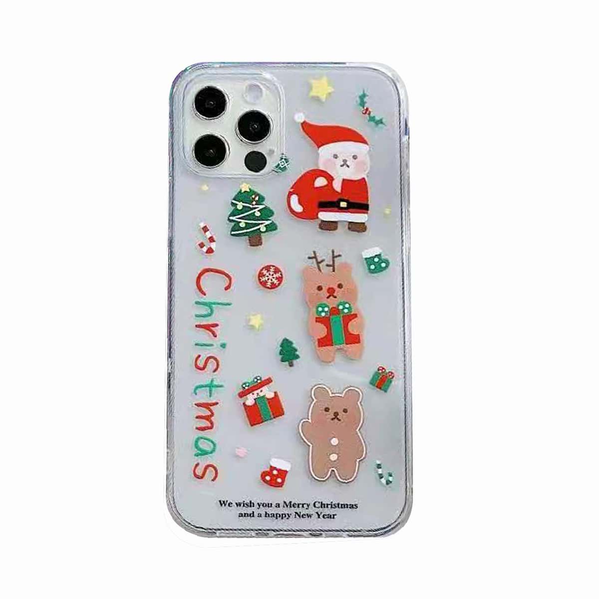

Christmas Pattern Clear iPhone Case, Multicolor