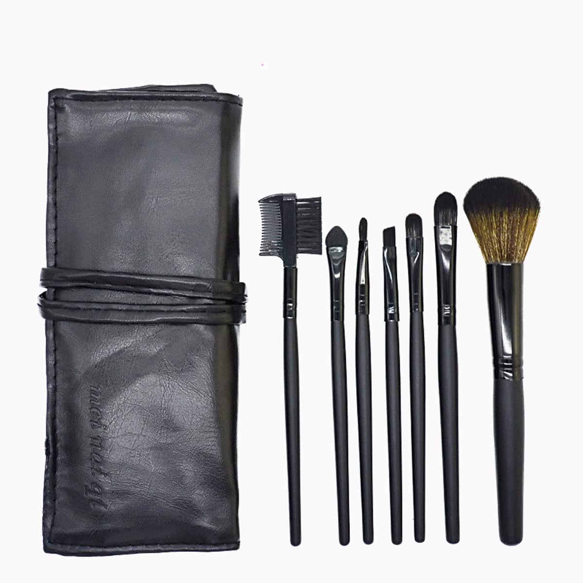 

7pcs Makeup Brush With Storage Bag, Black