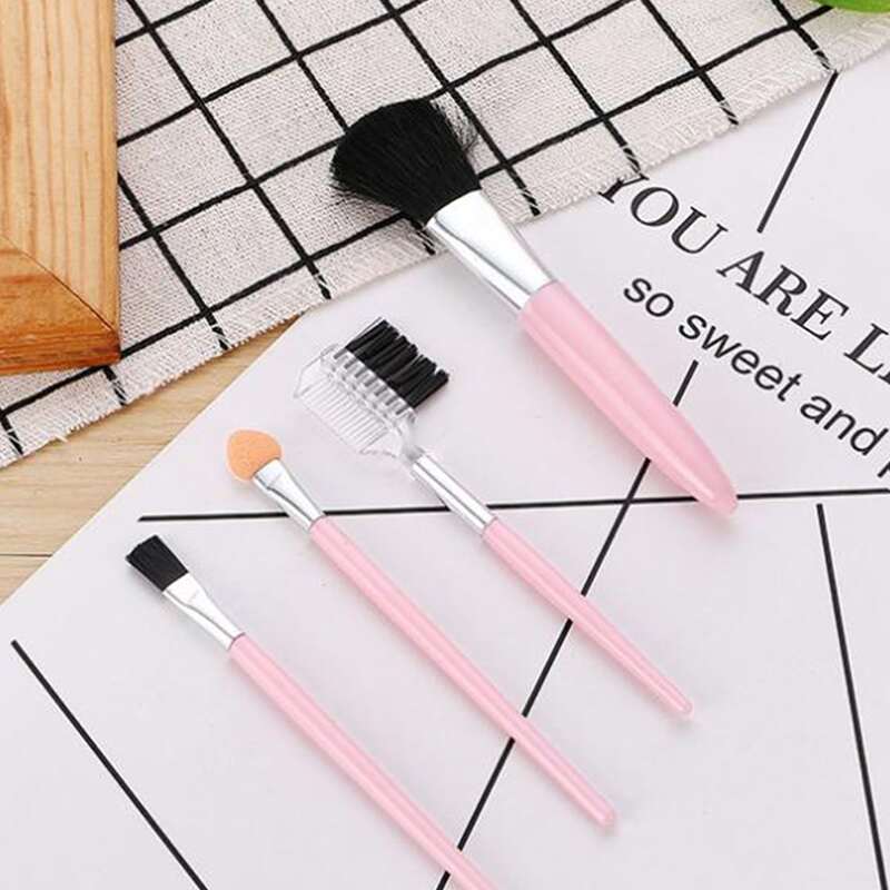 

4pcs Multifunction Makeup Brush Set, Pink