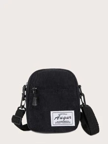 Túi đeo chéo Lá thư Có thể điều chỉnh được Sẵn sàng - màu đen - Xem 1