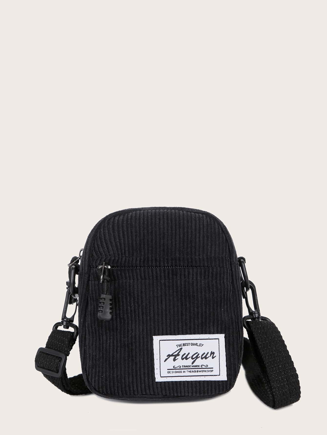 Túi đeo chéo Lá thư Có thể điều chỉnh được Sẵn sàng - màu đen - Xem 1