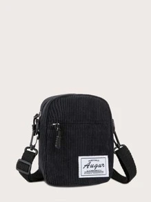 Túi đeo chéo Lá thư Có thể điều chỉnh được Sẵn sàng - màu đen - Xem 2