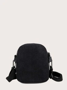 Túi đeo chéo Lá thư Có thể điều chỉnh được Sẵn sàng - màu đen - Xem 3