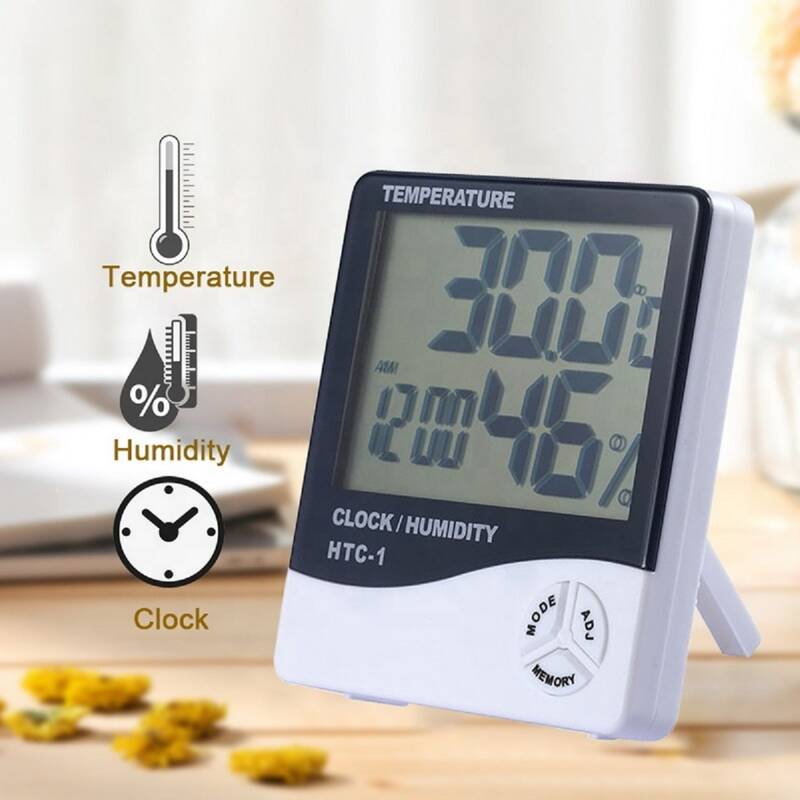 

Alarm Clock With Temperature And Hygrometer, White