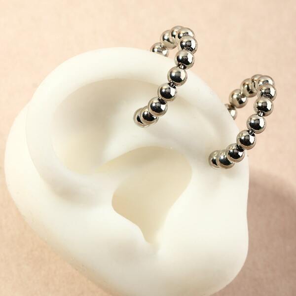 

Bead Decor Ear Cuff, Silver