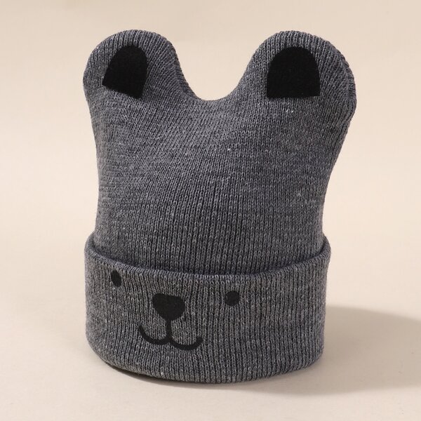 

Baby Cartoon Graphic Beanie, Dark grey