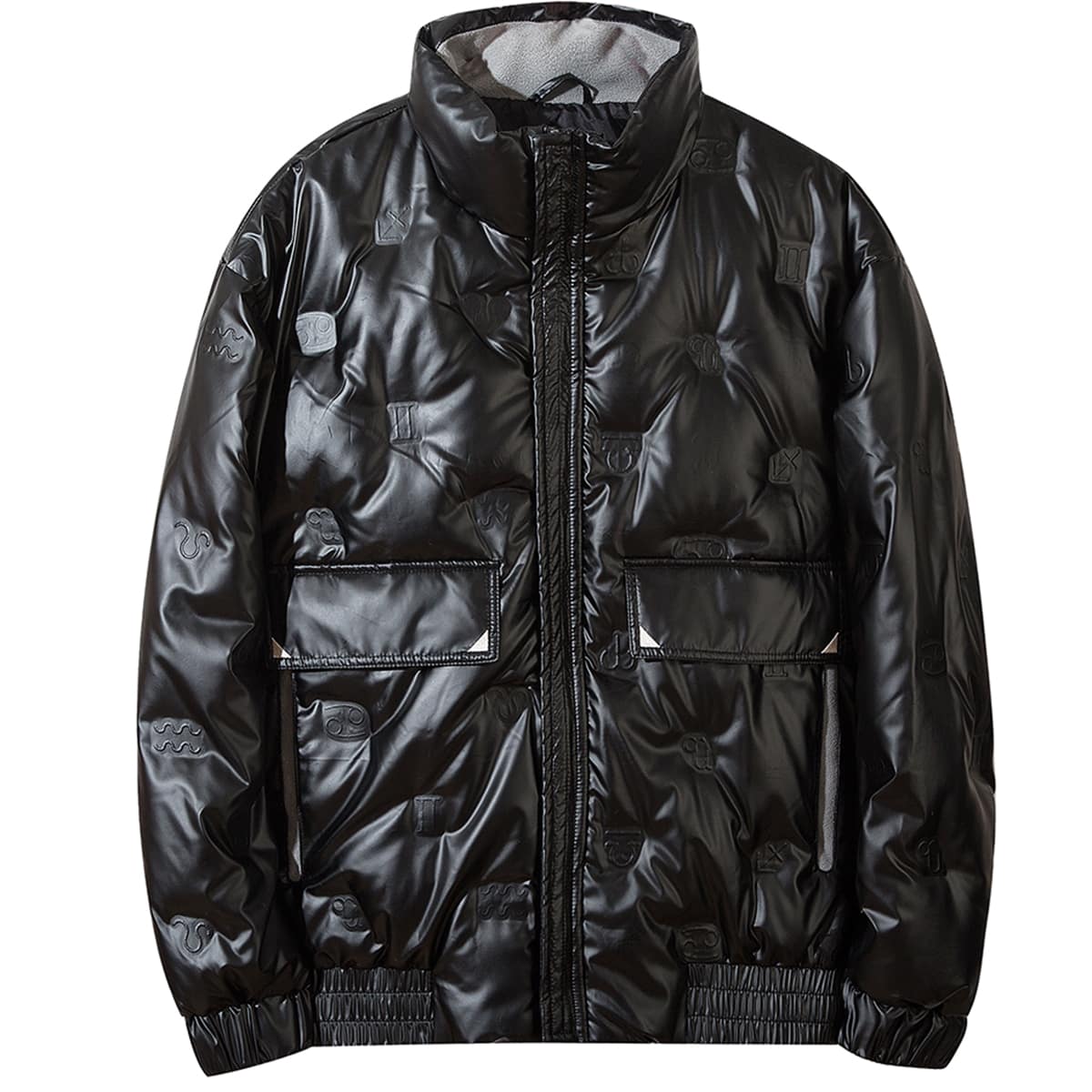 

Guys Zip Up Flap Pocket Coat, Black
