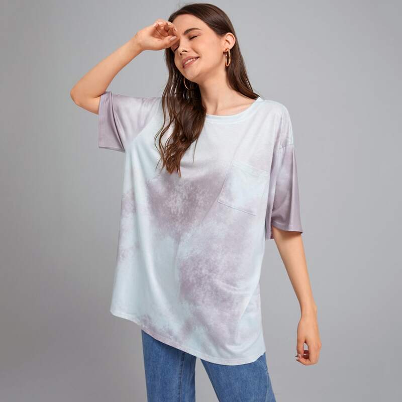 

Tie Dye Pocket Oversized Tee, Multicolor