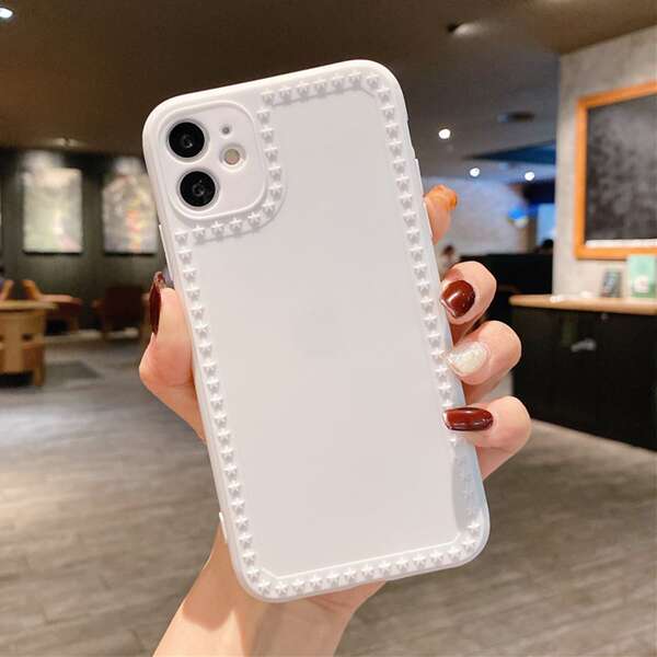 

Star Pattern Solid iPhone Case, White