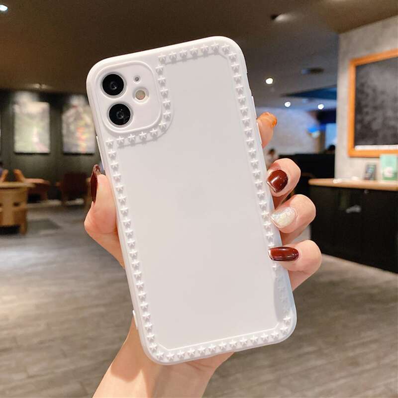 

Star Pattern Solid iPhone Case, White