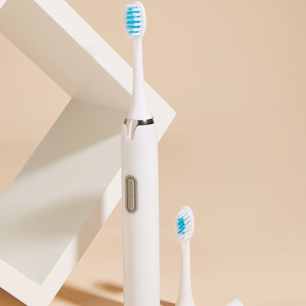 

1pc Electric Toothbrush & 3pcs Brush Head, White