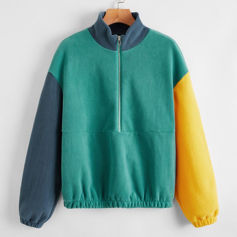 

Colorblock Half Zip Sweatshirt, Multicolor