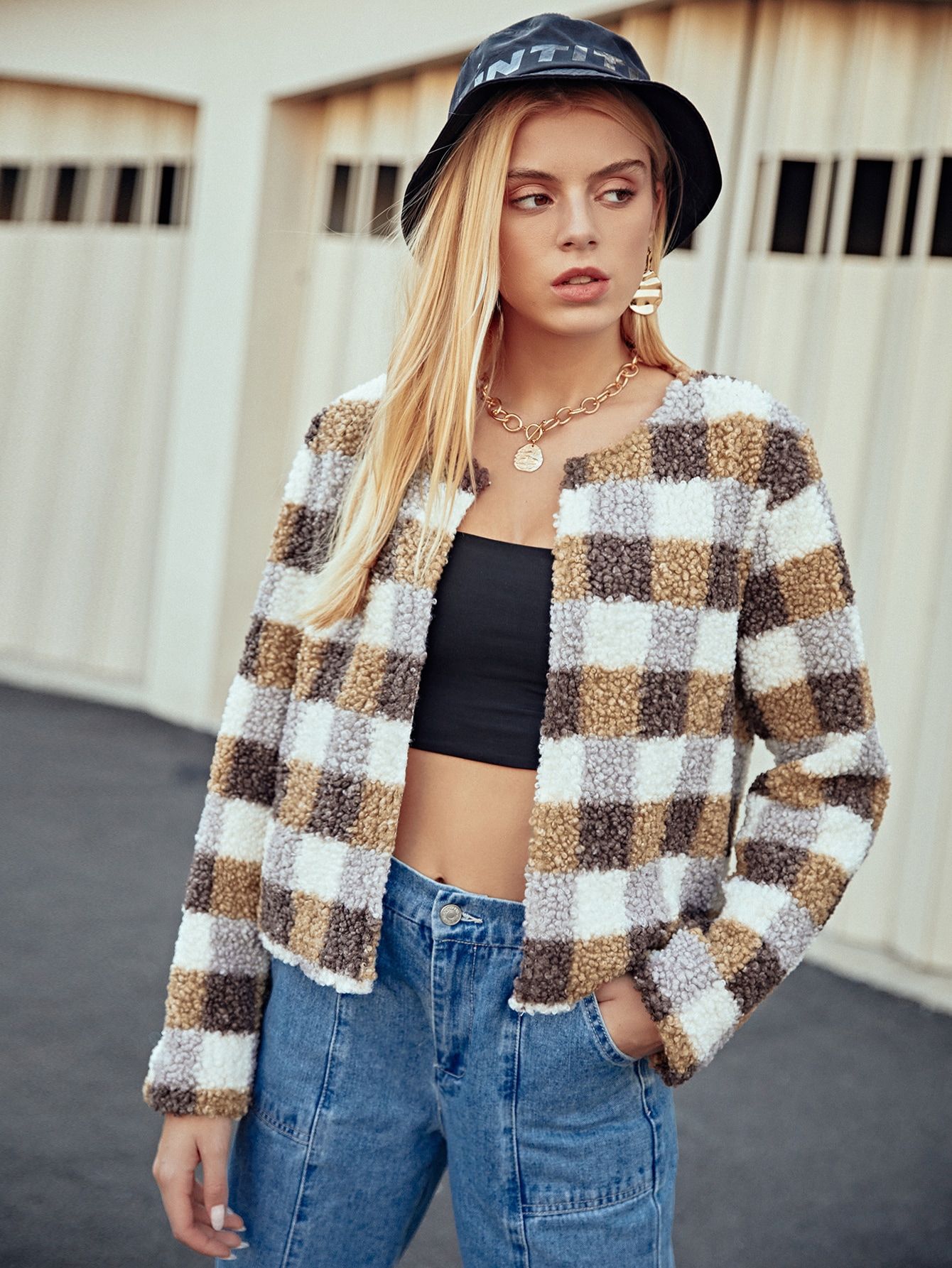 Buffalo Plaid Teddy Jacket thumbnail