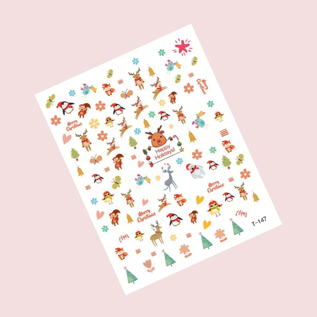 

1sheet Christmas Nail Sticker, Multicolor