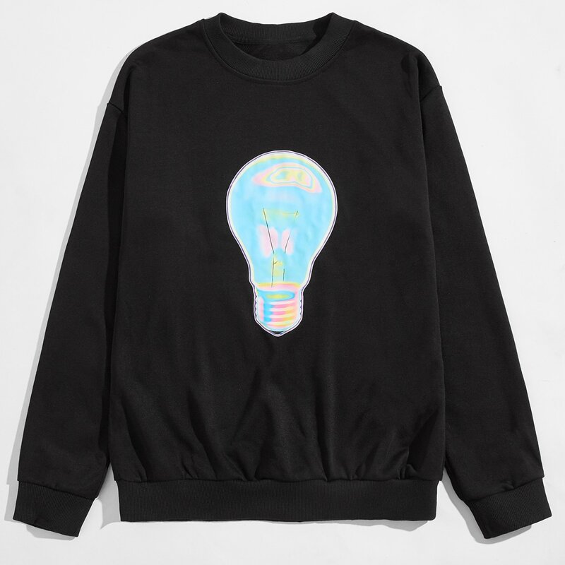 

Guys Graphic Print Sweatshirt, Black