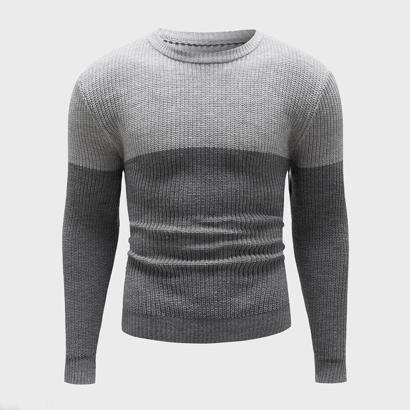 

Guys Crew Neck Two Tone Sweater, Grey