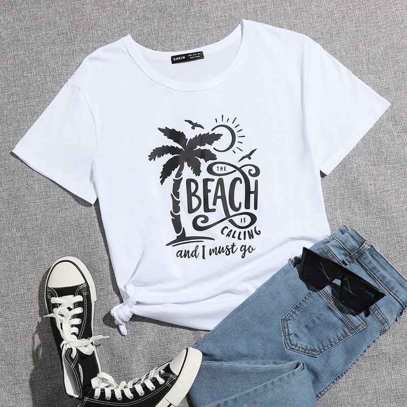 

Tree & Slogan Graphic Tee, White