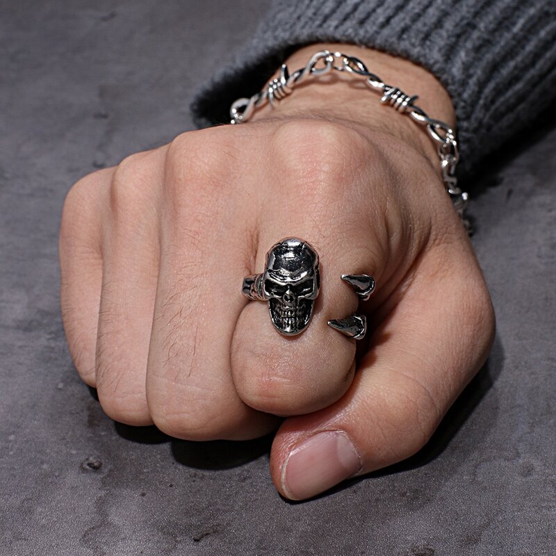 

Guys Skull Cuff Ring, Multicolor