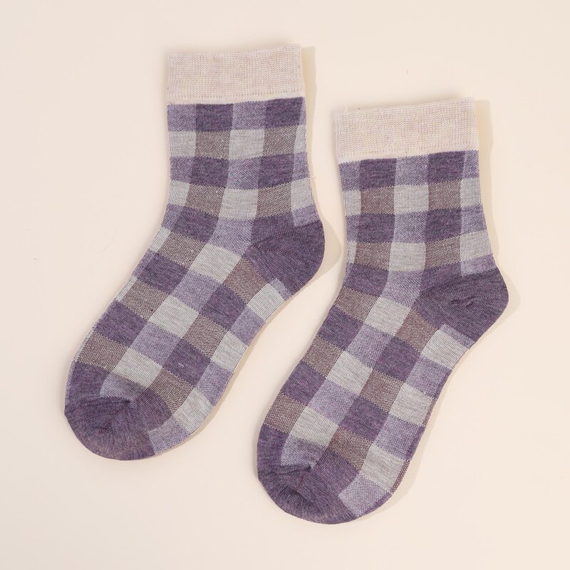 

Plaid Crew Socks, Multicolor