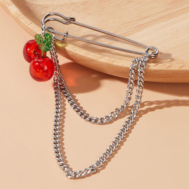 

1pc Charm Safety Pin Brooch, Silver