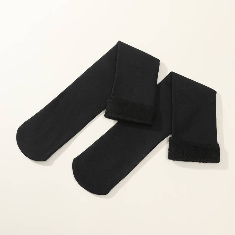 

Solid Plush Over the Calf Socks, Black