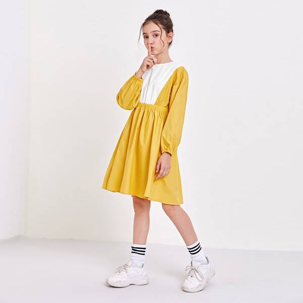 

Girls Colorblock Smock Dress, Yellow