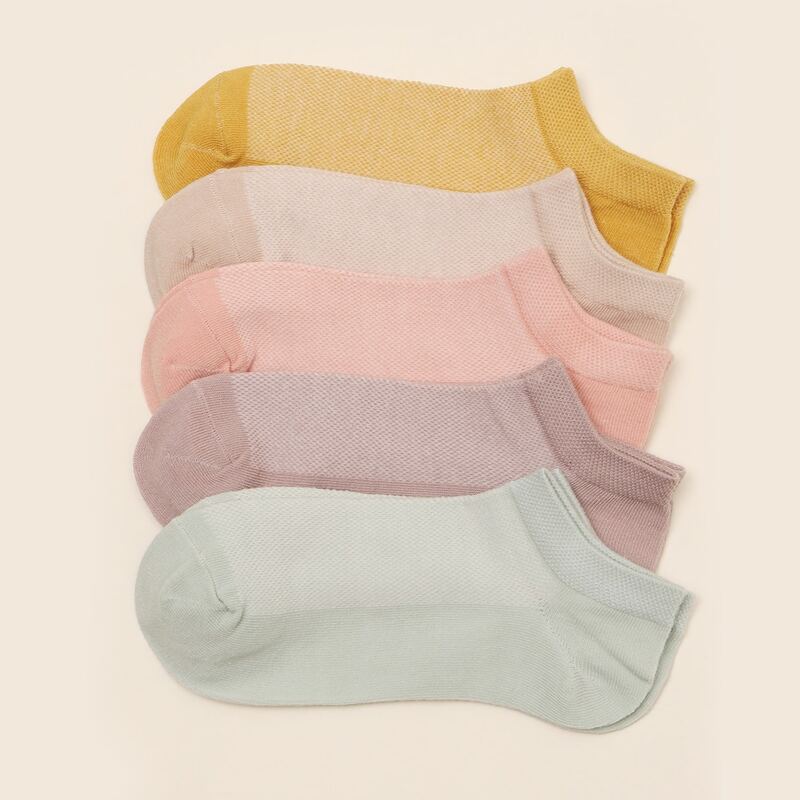 

5pairs Solid Ankle Socks, Multicolor