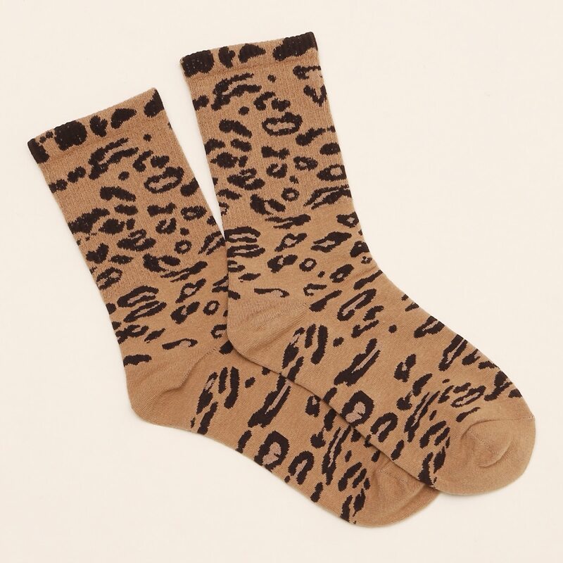 

Leopard Crew Socks, Multicolor