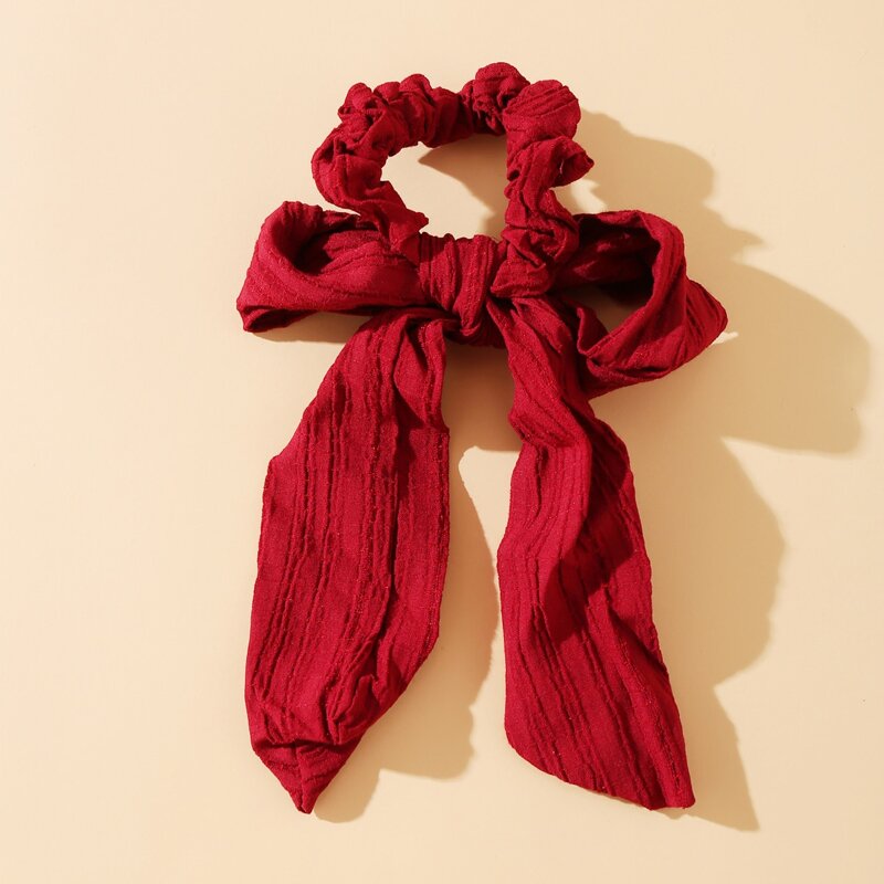 

Solid Scrunchie Scarf, Burgundy