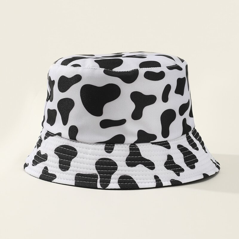 

Cow Pattern Bucket Hat, Black and white