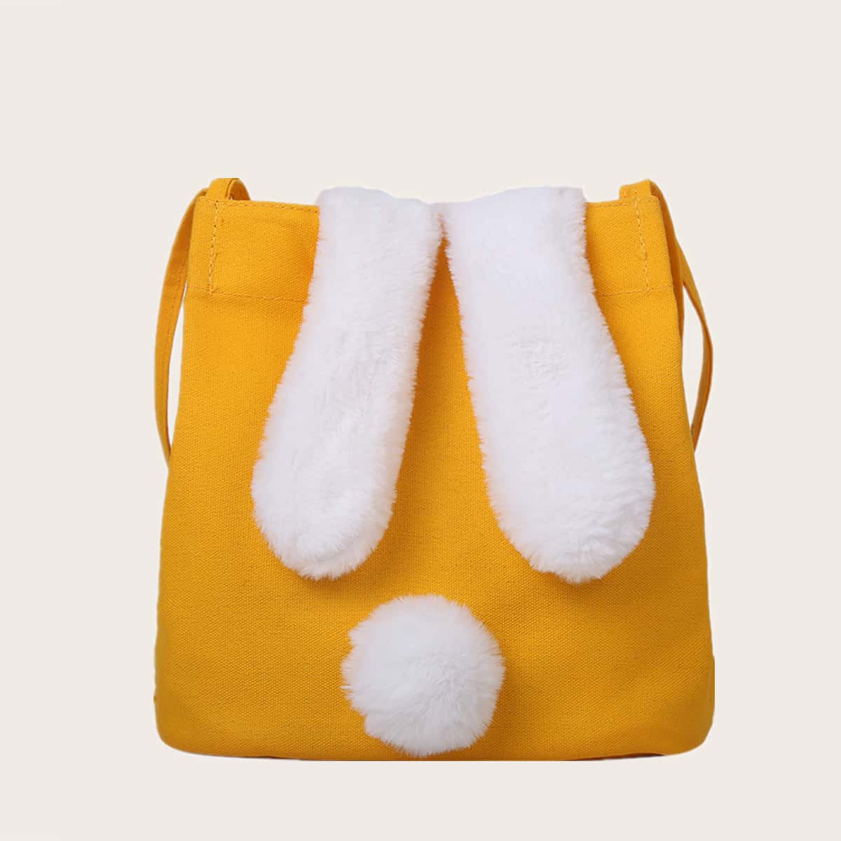 

Fluffy Ear Decor Tote Bag, Mustard yellow
