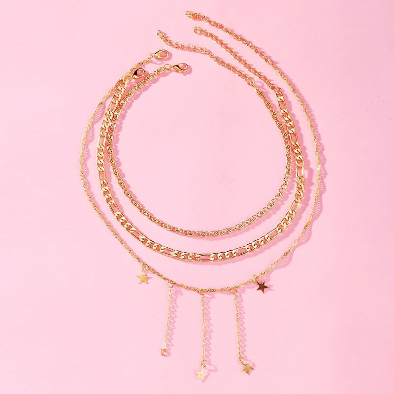 

Star Layered Chain Necklace, Gold