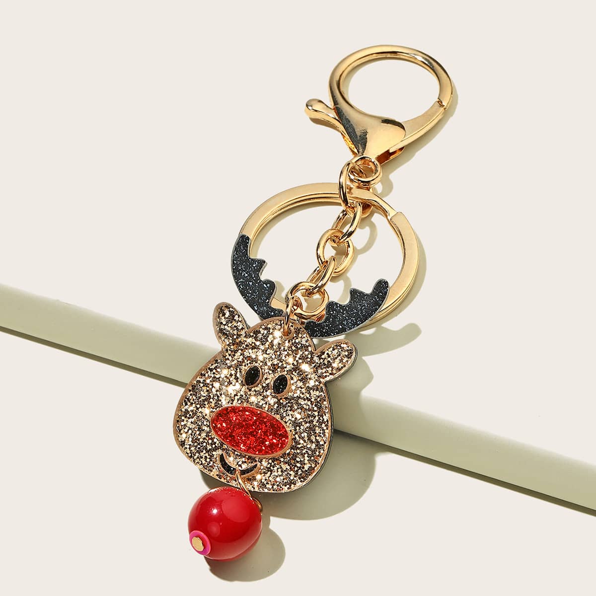

Christmas Deer Bag Charm, Gold