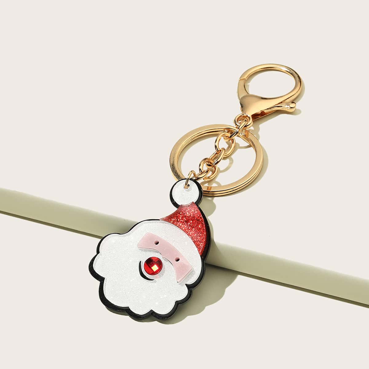 

Christmas Santa Clus Keychain, White