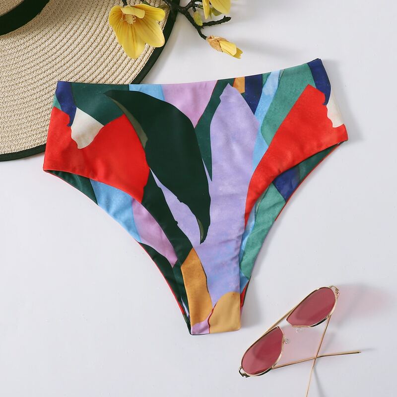 

Colorblock High Waist Bikini Bottom, Multicolor
