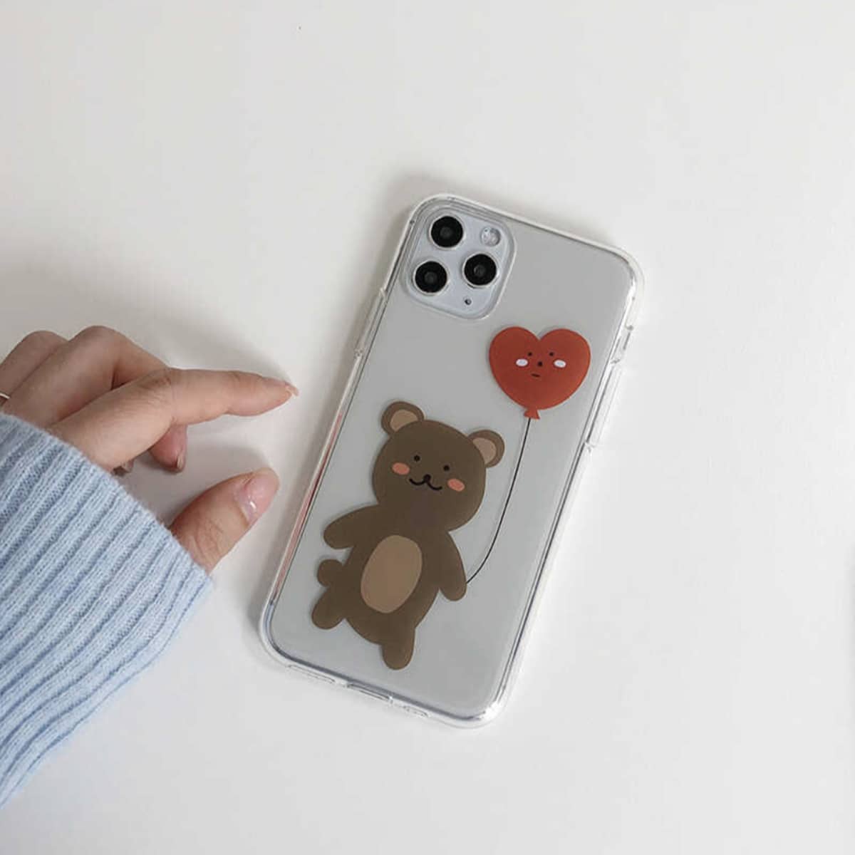 

Cartoon Bear iPhone Case, Clear