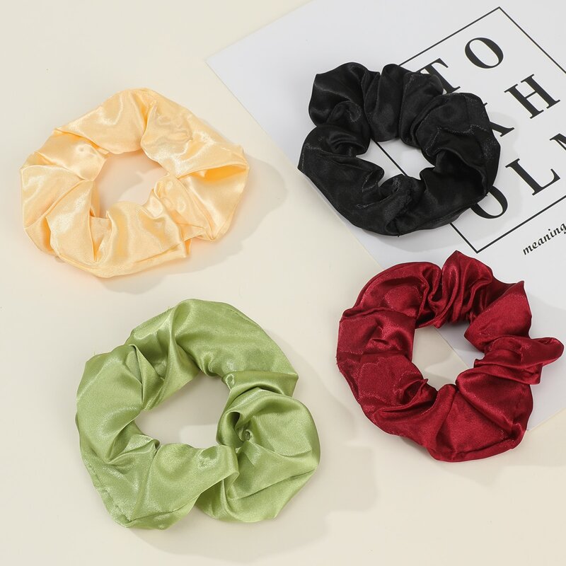 

4pcs Satin Scrunchie, Multicolor